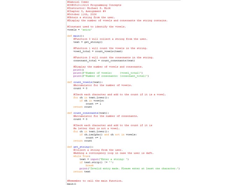 Python program that counts vowels and consonants.